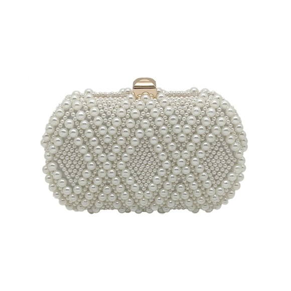 La Regale Handbags - La Regale Blair Imitation Diamond Pearl Minaudiere Crossbody, NWT